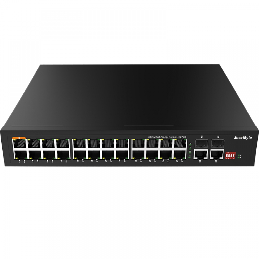 2*Gigabit TP+ 2*1G SFP +24*10/100/1000Base-T Enhanced Function Unmanaged Ethernet Switch