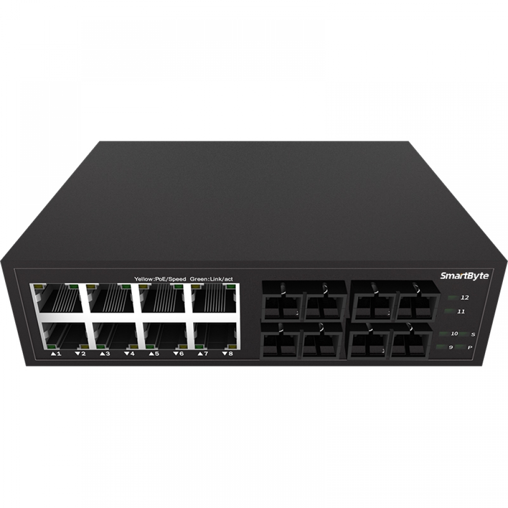 4*1000Base-X +8*10/100/1000Base-T Unmanaged Ethernet Switch