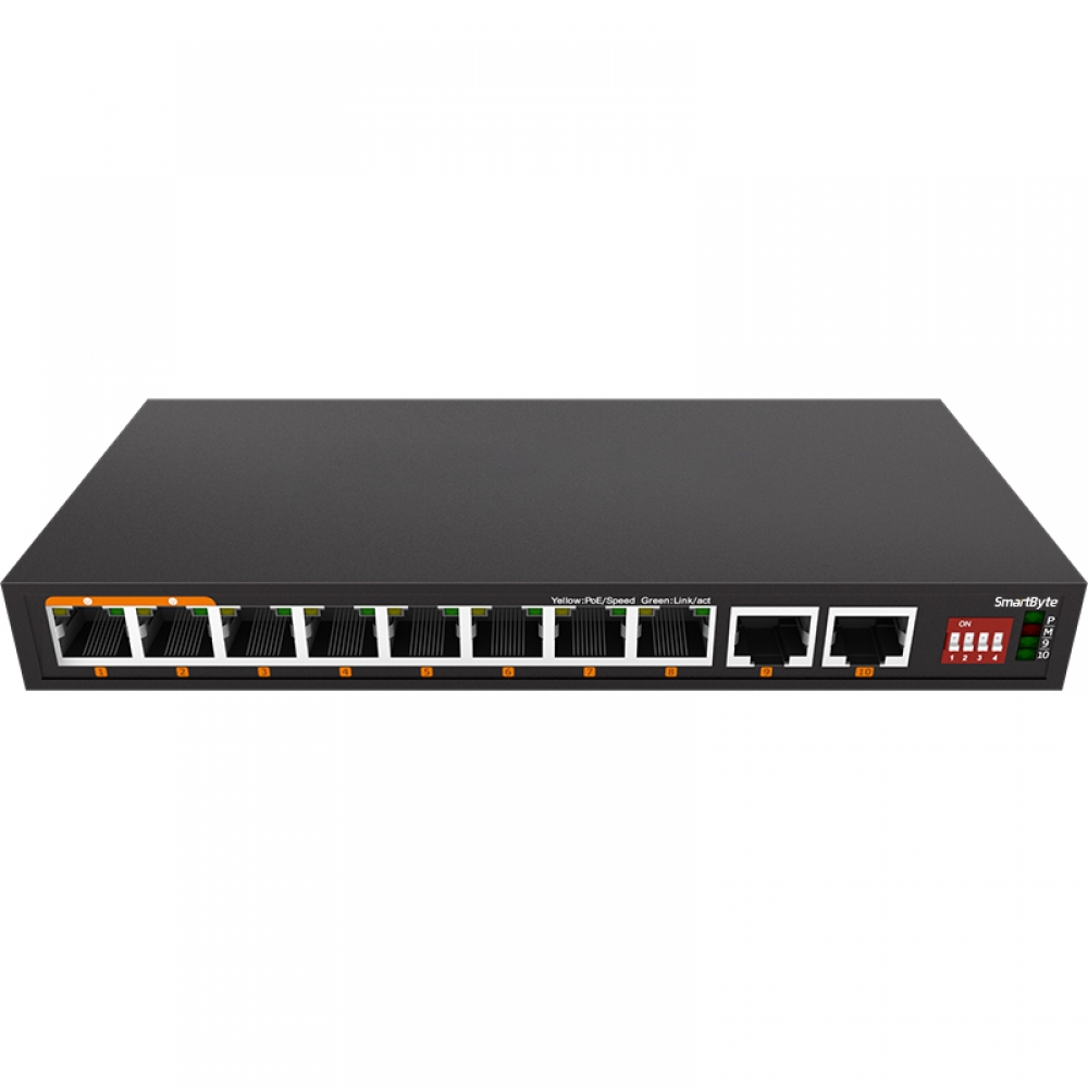 2*1G SFP/RJ45 + 8*10/100Base-TX Enhanced Function Unmanaged Ethernet Switch