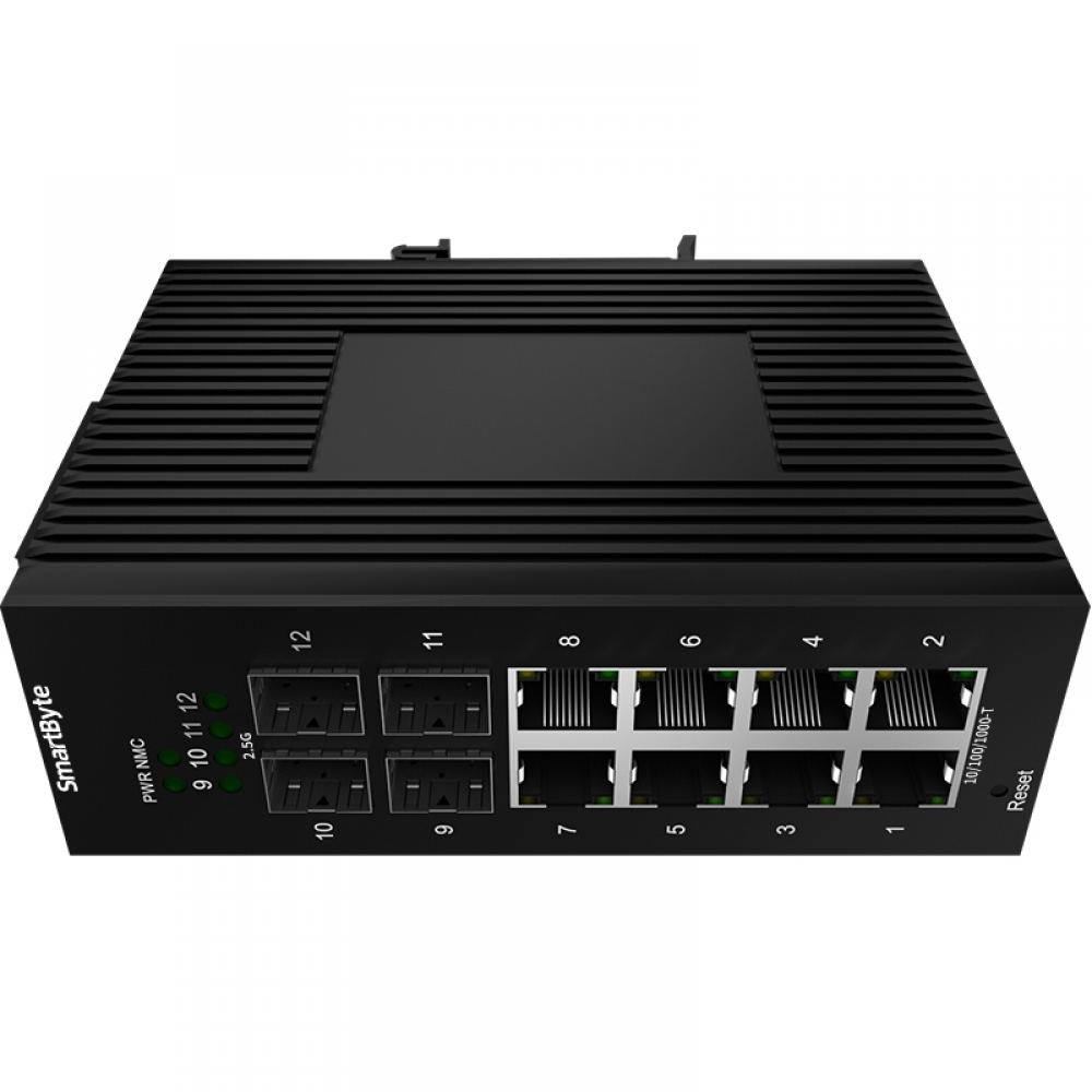 4 *2.5GBase-X SFP + 8 *10/100/1000Base-T Managed Industrial Ethernet Switch