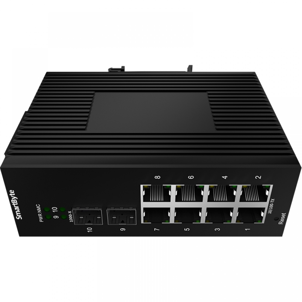 2 *1000Base-X SFP + 8 *10/100Base-T Managed Industrial Ethernet Switch