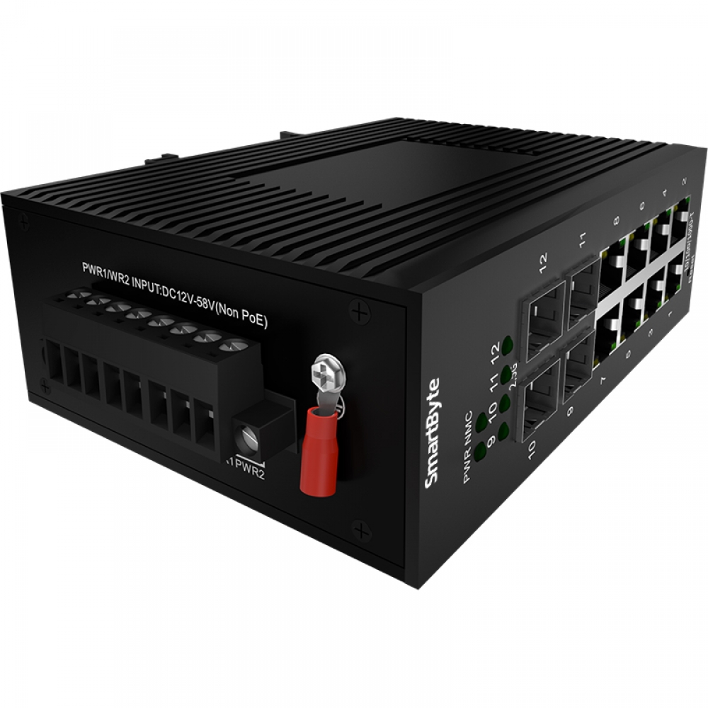 4 *2.5GBase-X SFP + 8 *10/100/1000Base-T Managed Industrial Ethernet Switch