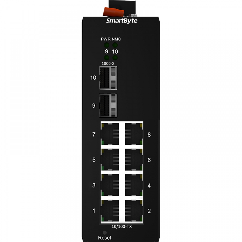 2 *1000Base-X SFP + 8 *10/100Base-T Managed Industrial Ethernet Switch