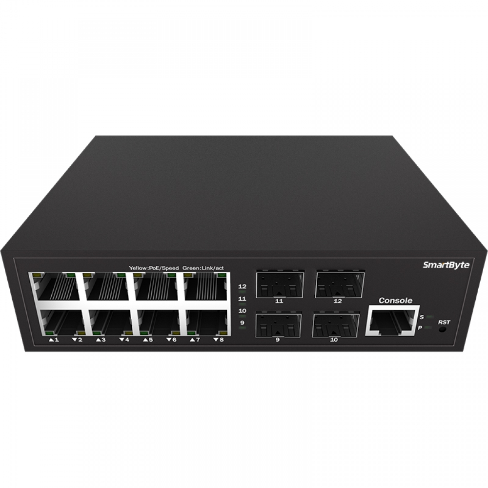 8*10/100/1000Base-T + 4*1G/2.5G SFP Layer 2+ Managed PoE Switch